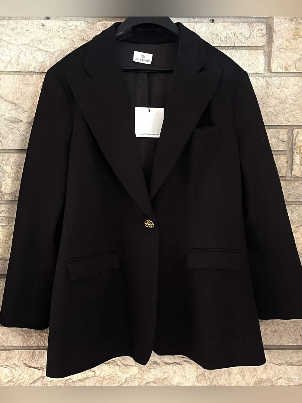 Chloe Kristyn Taylor Tailored Ponte Blazer NWT Women’s Black Peak Lapels SZ 22W